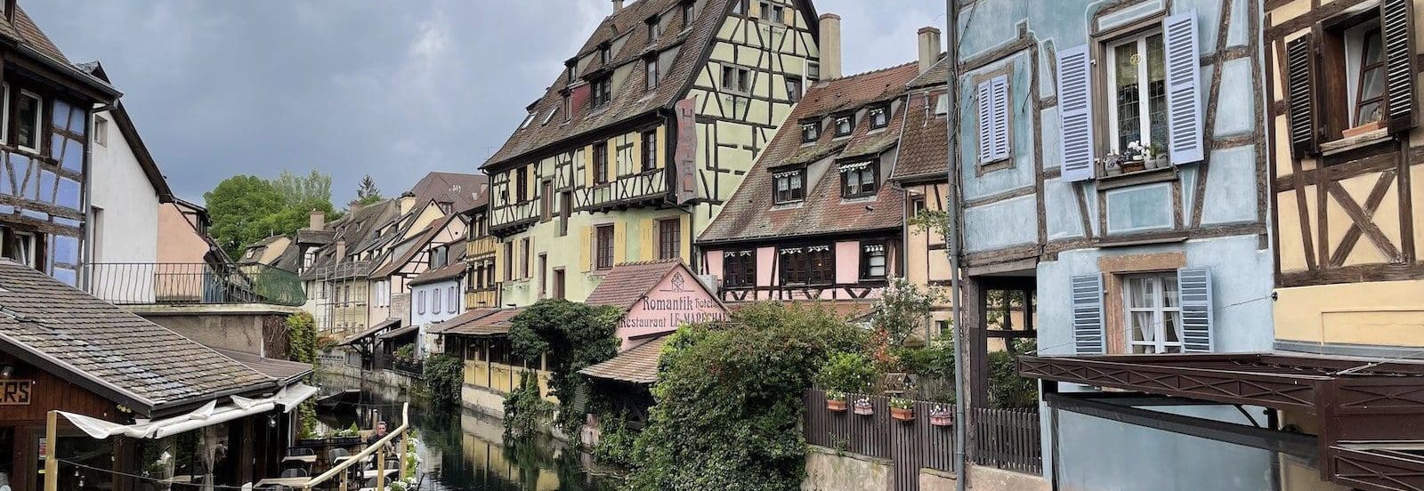 Houses around Canal in Colmar in France